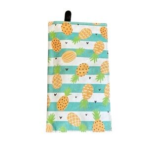 Pineapple Print Striped Pouch